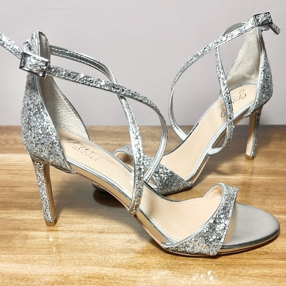 Badgley Mischka Shoes - Badgley Mischka Strappy Glitter Heels